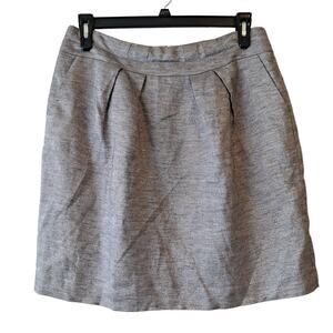 Talbots Petite Metallic Silver Pleated Mini Skirt with Lining - Size 12P (NWT)